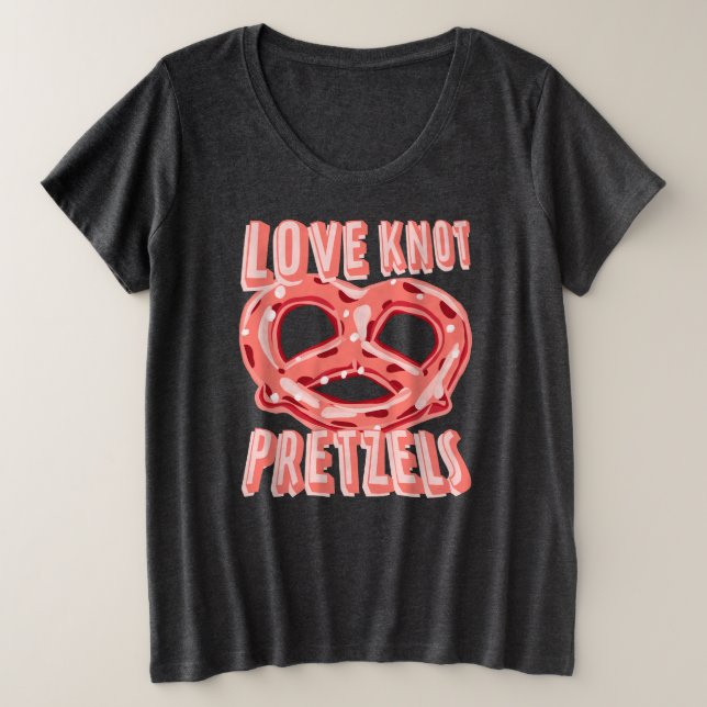 Camiseta Plus Size Love Knot Pretzel (Frente do Design)