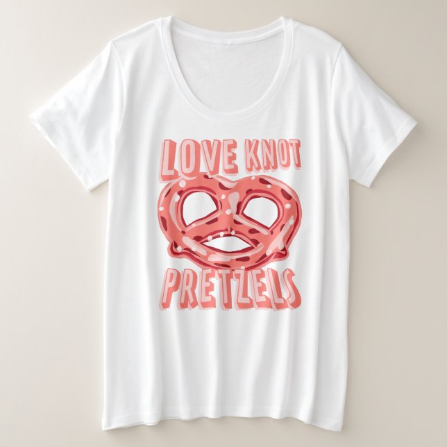 Camiseta Plus Size Love Knot Pretzel (Frente do Design)
