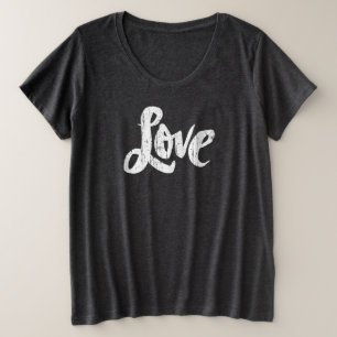 Camiseta Plus Size LOVE Lettering Hippie Chic Pintinho Boho Fashion