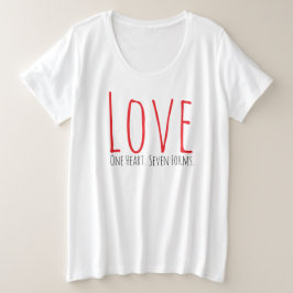 Camiseta Plus Size Love - One Heart. Seven Forms T-Shirt