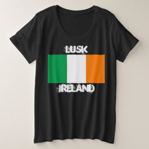 Camiseta Plus Size Lusk, Irlanda com bandeira irlandesa