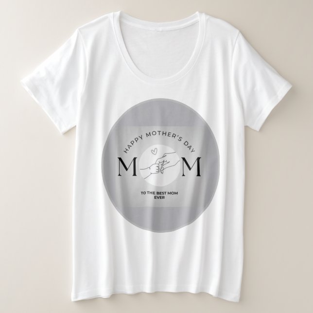 Camiseta Plus Size Mãe adorável T-Shirt (Frente do Design)