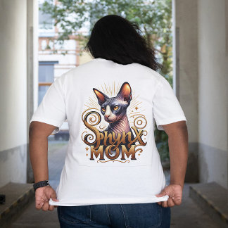 Camiseta Plus Size Mãe de Gato Sphynx | Mãe de Gato Sem Pelo Feminino