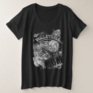 Camiseta Plus Size Mãe de vôlei, vôlei negra