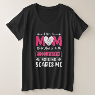 Camiseta Plus Size Mãe E Contabilista Nada Me Assusta, Engraçado