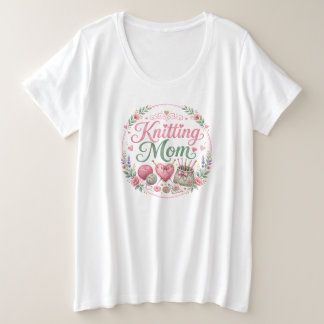 Camiseta Plus Size Mãe Tricoteira (Branca)