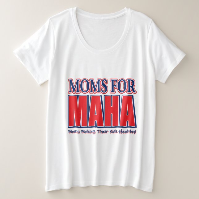 Camiseta Plus Size Mães para MAHA (Frente do Design)
