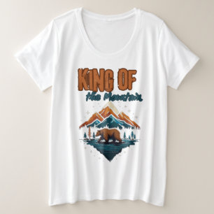 Camiseta Plus Size Majestade da Montanha: Urso Marrom na Natureza