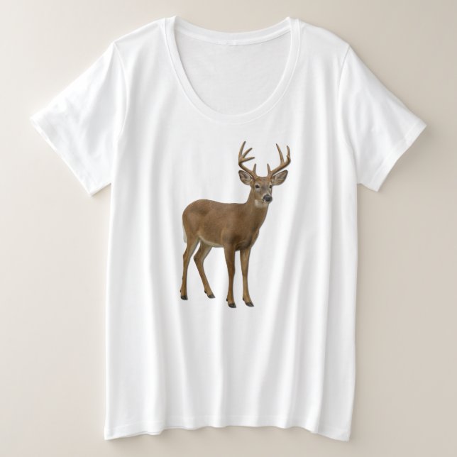 CAMISETA PLUS SIZE MAJESTIC WHITE-TAILED DEER. SAMER BRASIL (Frente do Design)