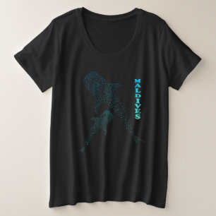 Camiseta Plus Size Maldivas de tubarão de baleia