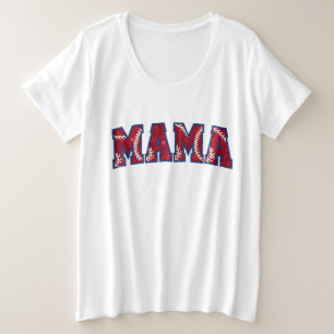 Camiseta Plus Size Mama de esportes de beisebol