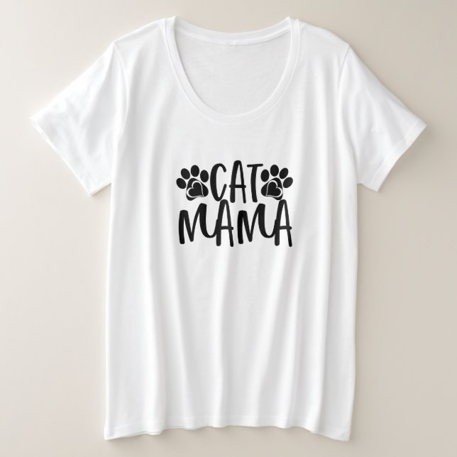 Camiseta Plus Size mamãe gato (Frente do Design)