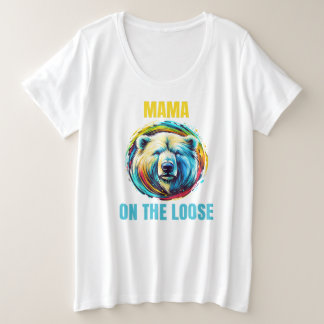 Camiseta Plus Size Mamãe Ursa No Alce