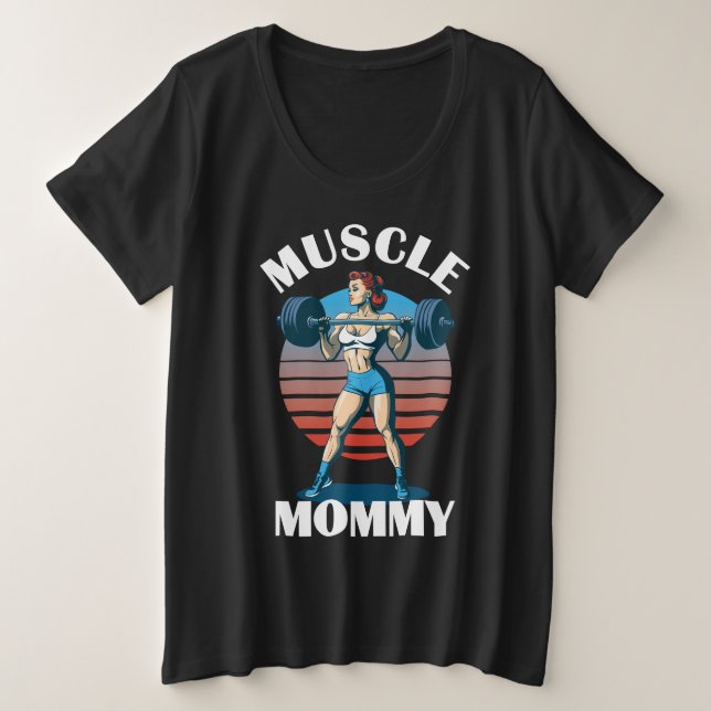Camiseta Plus Size Mamães Musculares - Fêmea (Frente do Design)