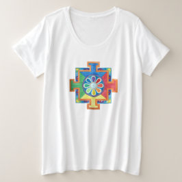 Camiseta Plus Size Mandala de Criação de Aquarela