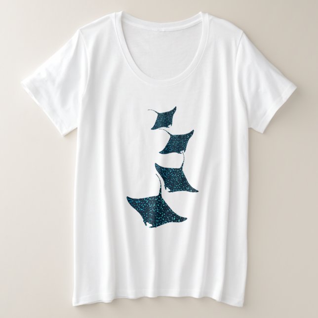 Camiseta Plus Size Manta Rays (Frente do Design)