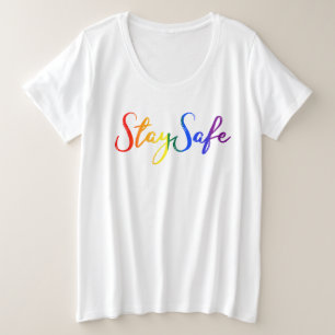 Camiseta Plus Size Mantenha orgulho seguro em casa Distância social 2