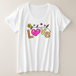 Camiseta Plus Size Mão Desenhada Dó de Amor