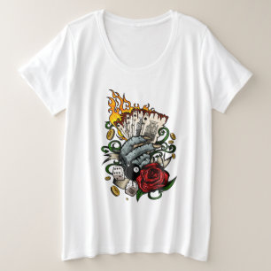 Camiseta Plus Size Mão Dos Cartões
