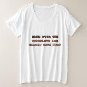 Camiseta Plus Size Mão Sobre A Maternidade Do Chocolate