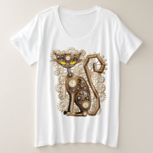 Camiseta Plus Size Máquina de Estilo de Retrô de Vintagem Steampunk C