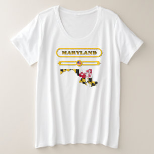 CAMISETA PLUS SIZE MARYLAND MAP, MARYLAND, USA. SAMER BRASIL