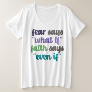 Camiseta Plus Size Medo Versus Faith Cotação T-Shirt