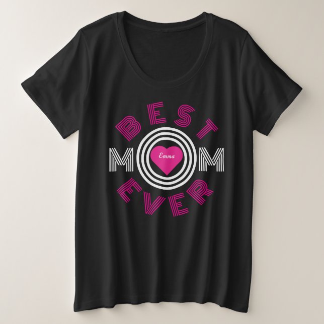Camiseta Plus Size Melhor Mãe Nunca Personalizada (Frente do Design)