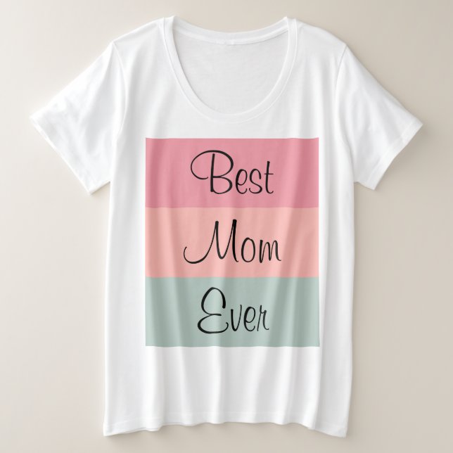 Camiseta Plus Size Melhor Mãe Personalizável, Modelo mulheres de text (Frente do Design)
