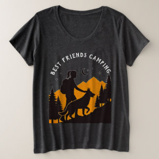 Camiseta Plus Size Melhores amigos acampando