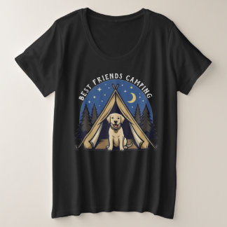 Camiseta Plus Size Melhores amigos acampando