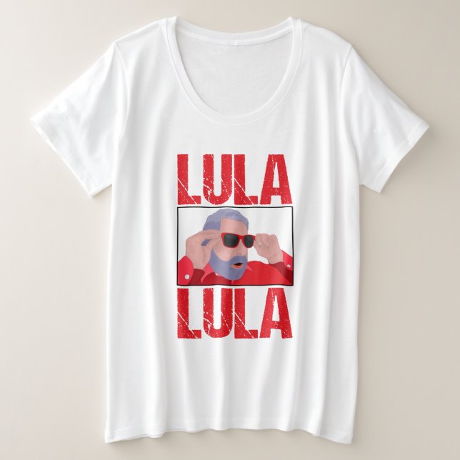 Camiseta Plus Size Meme do Lula de Óculos de Sol (Frente do Design)