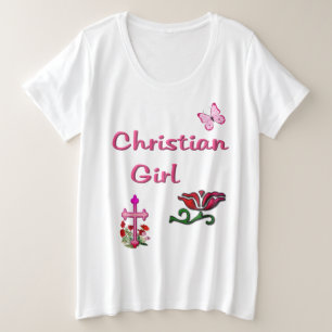 Camiseta Plus Size Menina Cristã