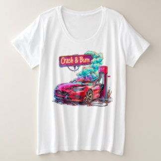 Camiseta Plus Size Mercado de ações: queda e queima, musk de elon EV,