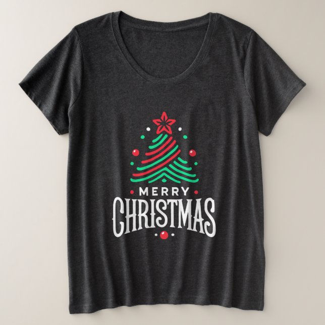 Camiseta Plus Size Merry Christmas 1 (Frente do Design)