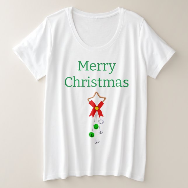 Camiseta Plus Size Merry Christmas T-Shirt (Frente do Design)