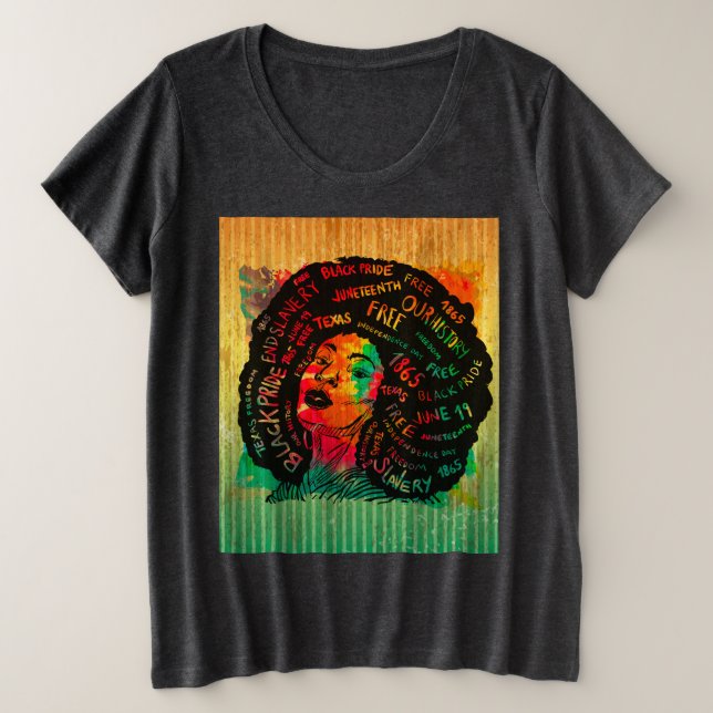 Camiseta Plus Size Mês da História Negra Garota (Frente do Design)