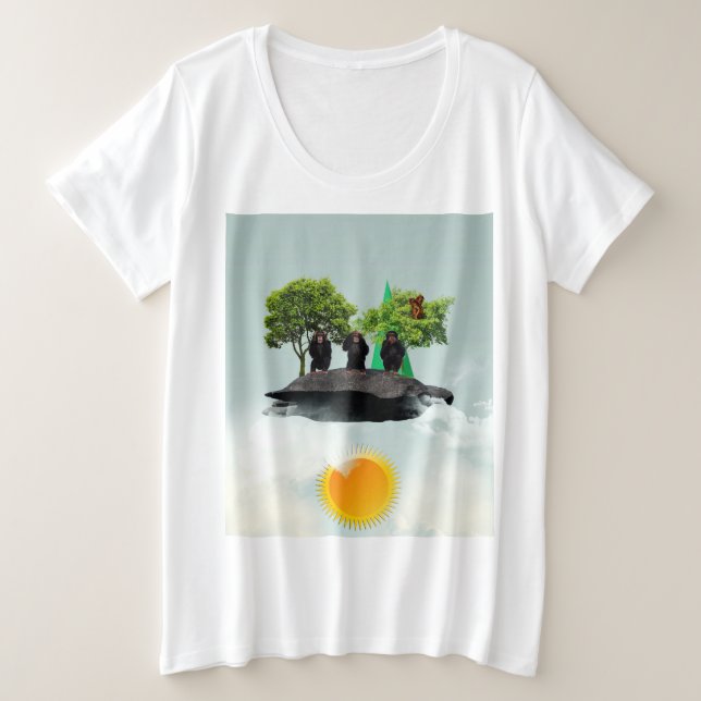 Camiseta Plus Size Meus três macacos (Frente do Design)