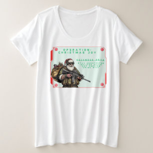 Camiseta Plus Size Militares Engraçados/Papais noeis de Natal