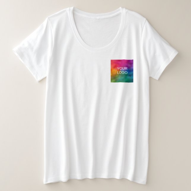 Camiseta Plus Size Modelo branco personalizado Carregar imagem do log (Frente do Design)