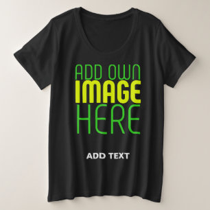 CAMISETA PLUS SIZE MODELO DE TEXTO DE IMAGEM NEGRA SIMPLES EDITÁVEL M