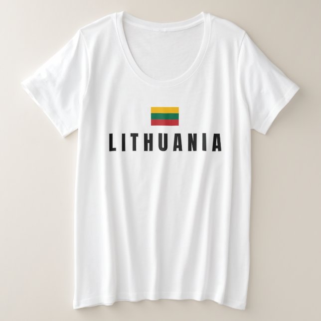 Camiseta Plus Size Moderna Lituânia Lietuva País Bandeira Souvenir (Frente do Design)