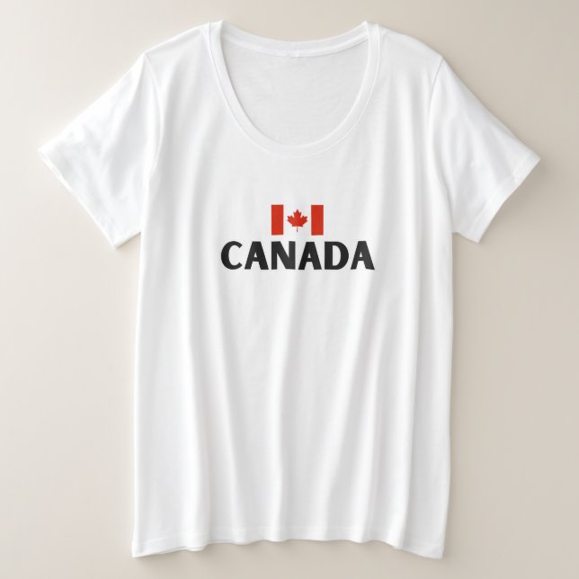 Camiseta Plus Size Moderno CANADÁ - Bandeira do Canadá - Souvenir (Frente do Design)
