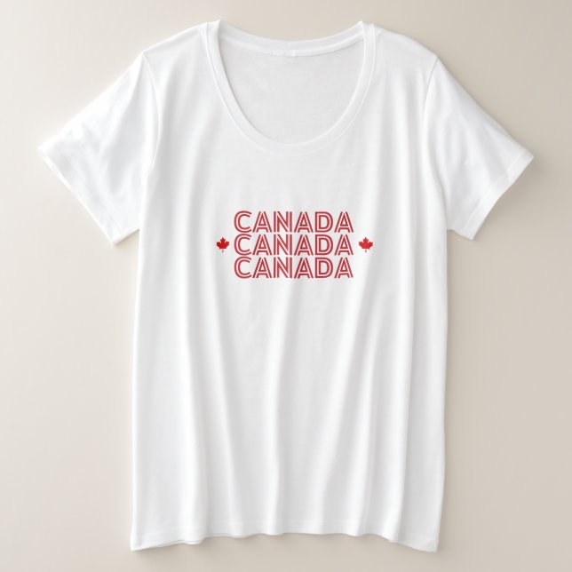 Camiseta Plus Size Moderno CANADÁ - Bandeira do Canadá - Souvenir (Frente do Design)