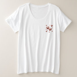 Camiseta Plus Size Moderno Design de Amor Romântico para o Dia dos Na