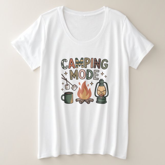 Camiseta Plus Size Modo Acampamento  (Frente do Design)