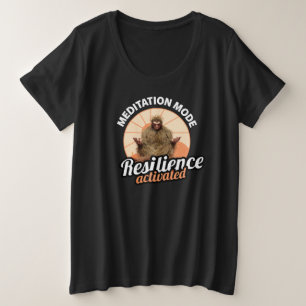 Camiseta Plus Size Modo Meditação: Resiliência Ativada do Pé-Grande