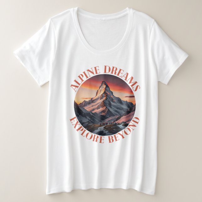 Camiseta Plus Size montanhas (Frente do Design)