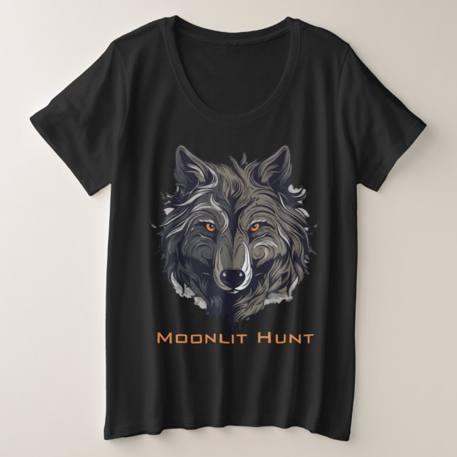 Camiseta Plus Size Moonlit Hunt (Frente do Design)