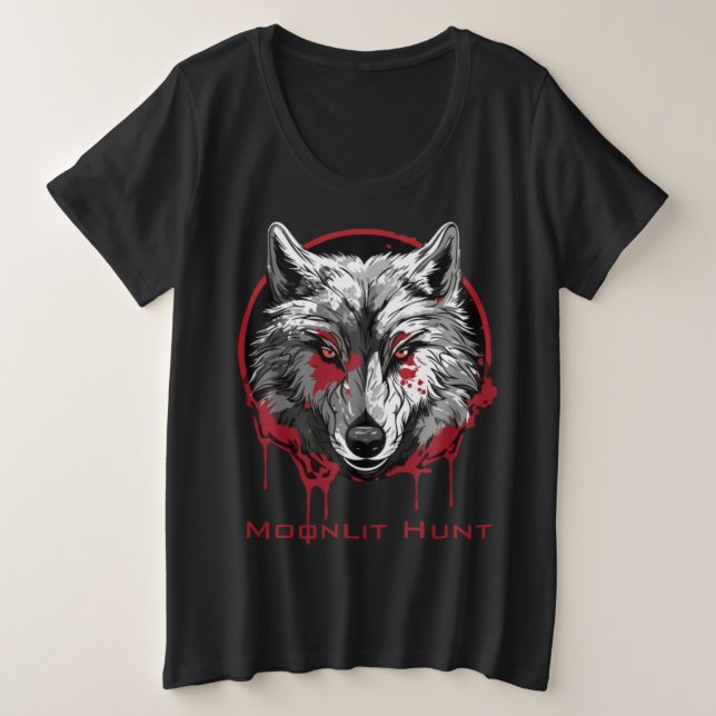 Camiseta Plus Size Moonlit Hunt (Frente do Design)